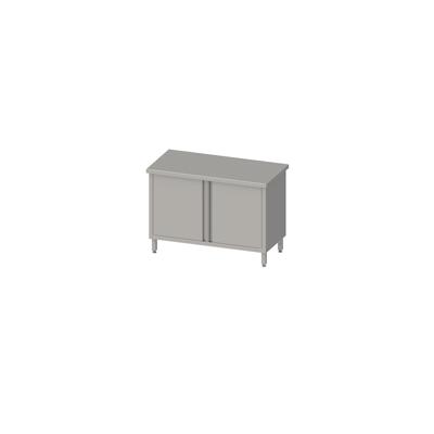 Stalgast Edelstahl Arbeitsschrank mit Flügeltüren, 900x700x850 mm, ohne Aufkantung, verschweißt Image