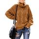 BLENCOT Women Chunky Cable Knit Sweater Fashion Balloon Sleeve Coat Ribbed Pullover Tops Turtleneck Oversized Jumper