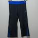 Adidas Pants & Jumpsuits | Adidas Pants Black Blue Yoga Stretch Capri | Color: Black/Blue | Size: M