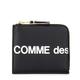 Comme Des Garçons Huge Wallet Logo wallet in black leather with L closure