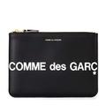 Comme Des Garçons Wallet Huge Logo Sachet in black leather