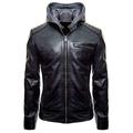 Miracle Trading Hoodie Jacket | Black Leather Jacket | Batman Logo Jacket | 2XS to 5XL (XL)