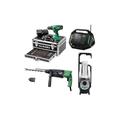 Hikoki(hitachi) - Lot Perceuse + Perfo + Radio + Lampe -2 batteries 18V 2,5Ah Hitachi/Hikoki