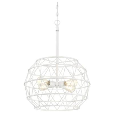 Westinghouse 63678 - 4 Light White Cage Chandelier...