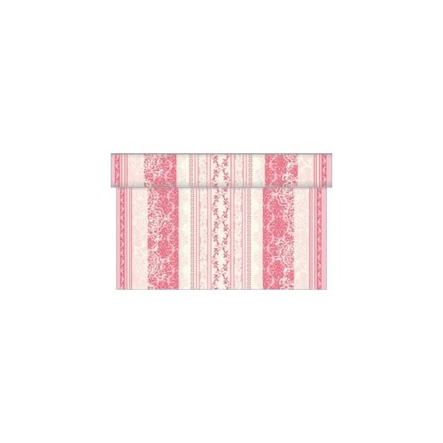 Sovie HORECA Tischläufer Thea in altrosa aus Linclass® Airlaid 40 cm x 24 m, 1 Stück – Ornamente Schnörkel