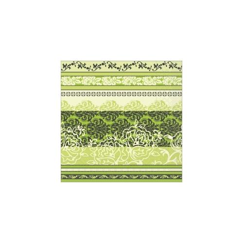 Sovie HORECA Serviette Thea in lime aus Tissue 40 x 40 cm, 100 Stück – Schnörkel Ornamente