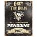 Pittsburgh Penguins 14.5'' x 11.5'' Embossed Metal Sign