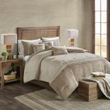 Madison Park Queen 7 Piece Faux Suede Comforter Set in Tan - Olliix MP10-6434