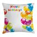 East Urban Home Happy Birhtday Indoor/Outdoor 26" Throw Pillow Cover Polyester | 26 H x 26 W x 0.1 D in | Wayfair 40DD83C39FE24204AD109B486133AFC8