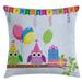 East Urban Home Happy Birthday Indoor/Outdoor 26" Throw Pillow Cover Polyester | 26 H x 26 W x 0.1 D in | Wayfair F6E887A8247E48E4BBD9E19CF7284CB9