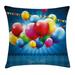 East Urban Home Happy Birthday Indoor/Outdoor 26" Throw Pillow Cover Polyester | 26 H x 26 W x 0.1 D in | Wayfair 930AB36C532542BF8ED37BA55291F9B3