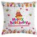 East Urban Home Happy Birthday Indoor/Outdoor 26" Throw Pillow Cover Polyester | 26 H x 26 W x 0.1 D in | Wayfair 9092EE600F174F8492700245EFB154D1