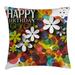 East Urban Home Happy Birthday To You Indoor/Outdoor 26" Throw Pillow Cover Polyester | 26 H x 26 W x 0.1 D in | Wayfair