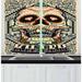 East Urban Home Sugar Skull 2 Piece Kitchen Curtain Polyester | 39 H x 55 W x 0.1 D in | Wayfair 746B0226618C4CE9B2104B57EE2B6F36