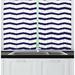 East Urban Home 2 Piece Chevron Twisty Pattern in Nautical Tones Ocean Sea Life Cottage House Design Kitchen Curtain | Wayfair