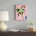 East Urban Home Mid-Century Pin-Ups Wink Magazine Strong Wind by Peter Driben - Wrapped Canvas Print Canvas in Green/Pink | Wayfair