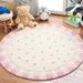 White 36 x 0.5 in Area Rug - Harriet Bee Gorski Polka Dots Hand Knotted Wool Ivory/Pink Area Rug Wool | 36 W x 0.5 D in | Wayfair NOV411A-3R