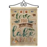 Breeze Decor Love You To The Lake Burlap Nature Outdoor Impressions 2-Sided Burlap 19 x 13 in. Garden Flag in Brown | 18.5 H x 13 W in | Wayfair