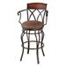 Red Barrel Studio® Hughey Swivel Counter, Bar & Extra Tall Stool Upholstered/Metal in Red/Gray | 43.5 H x 16.5 W x 16.5 D in | Wayfair