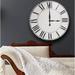 Lark Manor™ Oversized Avalynn Wall Clock Wood in Black/Brown/White | 24 H x 24 W x 2 D in | Wayfair 2F83C56C262646A992AF7B9E2791FA27