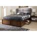 Wildon Home® Borkholder Solid Wood & Low Profile Storage Platform Bed Wood & /Upholstered/Polyester in Brown | Wayfair