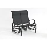 Winston Porter Blasa Gliding Bench, Steel in Black | 40.55 H x 44.49 W x 41 D in | Outdoor Furniture | Wayfair GF04997USA