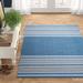 Blue/Gray 120 x 0.25 in Indoor Area Rug - World Menagerie Bokara Hills Striped Hand-Woven Flatweave Cotton Area Rug | 120 W x 0.25 D in | Wayfair