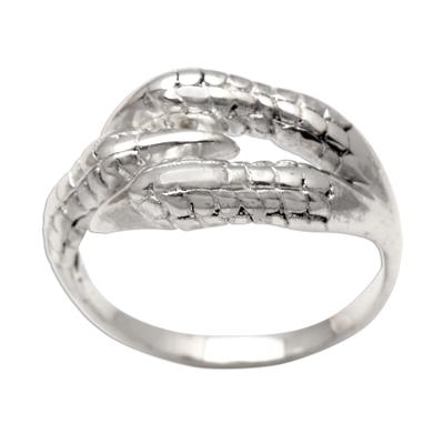 Dragon's Grasp,'Sterling Silver Band Ring Crafted in Bali'