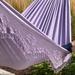 Ebern Designs Vivere Kenelm Authentic Brazilian Elegant Double Classic Hammock w/ Fringe (450 lb Capacity) in Indigo | Wayfair