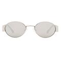 Kim Kardashian West Sunglasses by Carolina Lemke | Indra - The Classic Oval Look with Silver Mirror Lenses & Matt Silver Frame (8110-2)