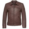 Mens Lynch Antique Vintage Classic Leather Jackets - Brown, Red and Black Leather Jacket (Brown, Medium)