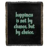 East Urban Home Happiness Inspirational Quote Cotton Throw Cotton in Gray/Black | 37 W in | Wayfair 18F635BB4E2942A9BA595971052A17CA