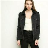 Brandy Melville Jackets & Coats | Brandy Melville Black Dark Wash Denim Jean Jacket | Color: Black | Size: S/M; See Measurements