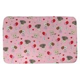 East Urban Home Festive Hol Valentine's Day Dogs Pattern Rectangle Bath Rug Polyester in Pink | 24" W x 17" L | Wayfair