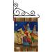 Breeze Decor Three Kings Burlap Winter Nativity Impressions Decorative 2-Sided Burlap 19 x 13 in. Flag Set in Blue/Brown | 18.5 H x 13 W in | Wayfair