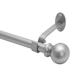 Winston Porter Gwyn Rustic Hand-Forged Style Iron Adjustable Curtain Rod w/ Hammered Ball Finials in Gray | 2.5 H x 48 W x 5 D in | Wayfair