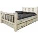 Loon Peak® Homestead Collection Lodge Pole Pine Storage Bed Wood in White | 47 H x 80 W x 94 D in | Wayfair 6827A1DE5652454190EEECF9AA4626E7