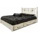 Loon Peak® Homestead Collection Lodge Pole Pine Platform Storage Bed Wood in White | 47 H x 60 W x 83 D in | Wayfair