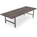 Millwood Pines Bradfield Rectangular Solid Wood Table Wood/Metal/Solid Wood in Gray | 30 H x 108 W x 42 D in | Wayfair