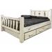 Loon Peak® Homestead Collection Lodge Pole Pine Storage Bed Wood in Gray/White | 47 H x 46 W x 87 D in | Wayfair 177704AE8D874C7E937DD2C43A9D3DE3