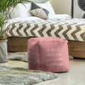 East Urban Home Ottoman Polyester/Fade Resistant/Scratch/Tear Resistant in Red/White | 18 H x 18 W x 18 D in | Wayfair