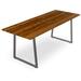 Foundry Select Doron Bar Height Solid Wood Dining Table Wood/Metal in White/Black | 42 H x 84 W x 36 D in | Wayfair