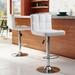 Orren Ellis Stallcup Swivel Adjustable Height Bar Stool Upholstered/Metal in White | 14.9 W x 15.5 D in | Wayfair 435BC5C9B58B46B583D595352F7428E7