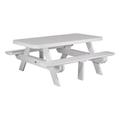 Ebern Designs Linh Outdoor Picnic Table Plastic in White | 30 H x 73.75 W x 63.75 D in | Wayfair 548D3F47189D4222B7969A07B3377163