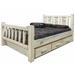 Loon Peak® Homestead Collection Lodge Pole Pine Storage Bed Wood in White | 47 H x 60 W x 87 D in | Wayfair FA58859028064BBDB9C23497281F3528