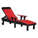 Ebern Designs Dicie Recliner Patio Chair Plastic in Red/Black | 44 H x 33.25 W x 78 D in | Wayfair C04D4E3F37B04B01B7537ACCCACA42DE