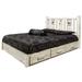 Loon Peak® Homestead Collection Lodge Pole Pine Platform Storage Bed Wood in White | 47 H x 66 W x 91 D in | Wayfair