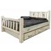 Loon Peak® Homestead Collection Lodge Pole Pine Storage Bed Wood in White | 47 H x 76 W x 98 D in | Wayfair FE37415B26ED48229F29465DFF64276F