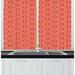 East Urban Home Abstract Hexagonal Shapes w/ Stripes in Warm Tangerine Tones Kitchen Curtain Polyester | 39 H x 55 W x 2.5 D in | Wayfair