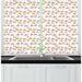 East Urban Home Animal Little Raccoons & Foxes Jumping in Abstract Autumn Forest Trees Childish Kitchen Curtain | 39 H x 55 W x 2.5 D in | Wayfair